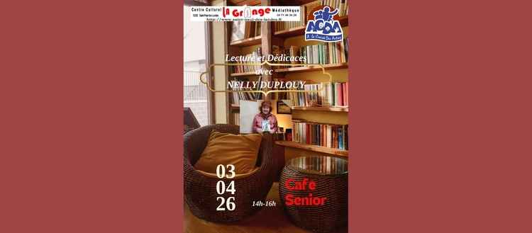 Dédicace dauteur flyer A4 bibliothèque librairie promotionnel publicité ocre (2) (002)(1)