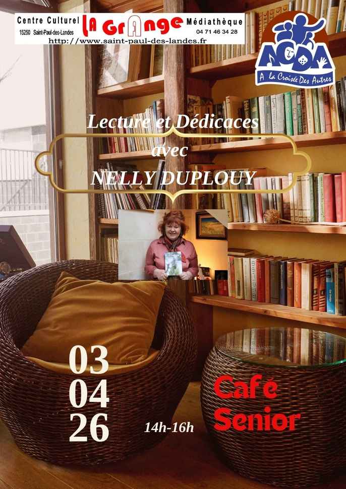 Dédicace dauteur flyer A4 bibliothèque librairie promotionnel publicité ocre (2) (002)