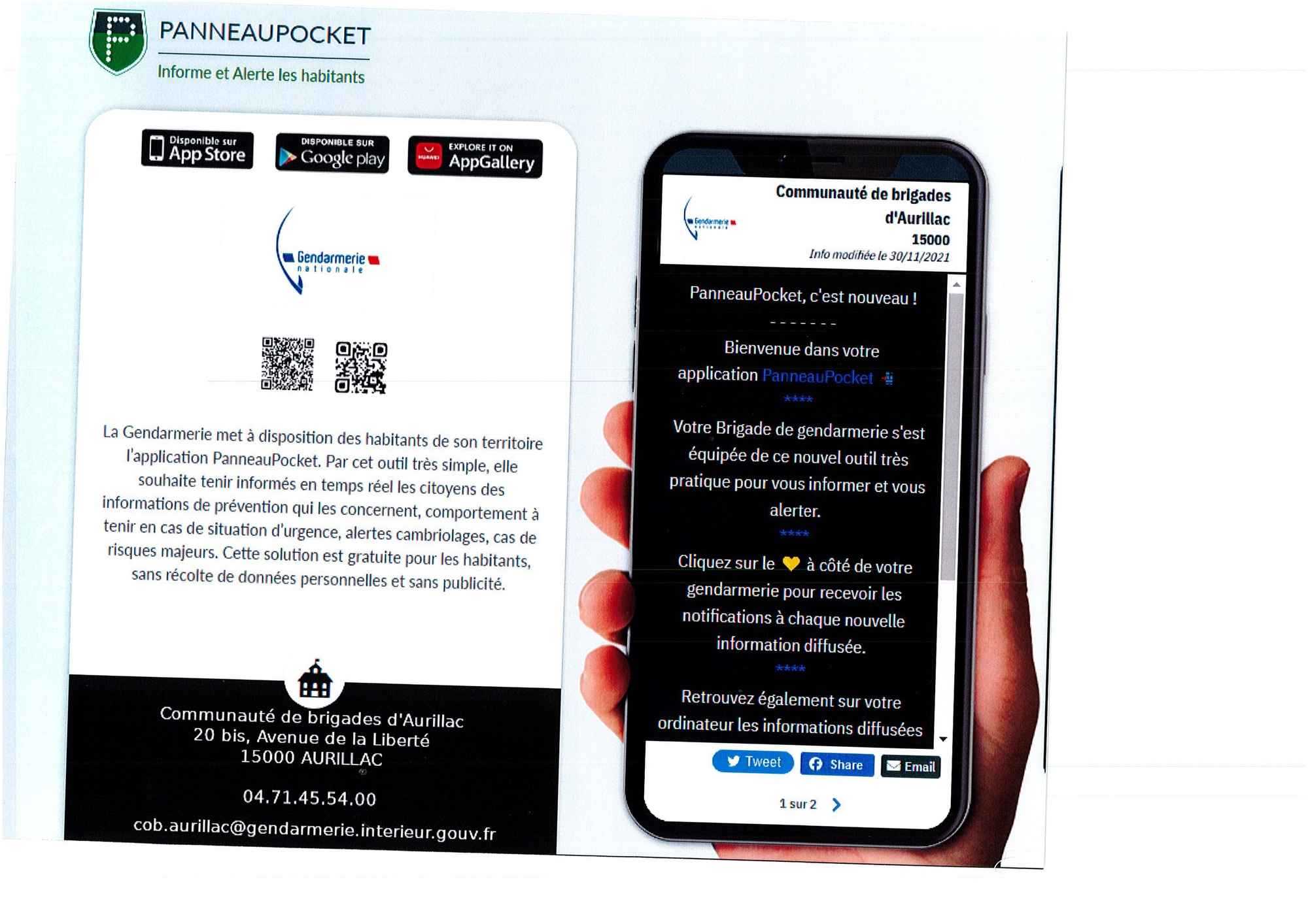 Panneau Pocket Gendarmerie