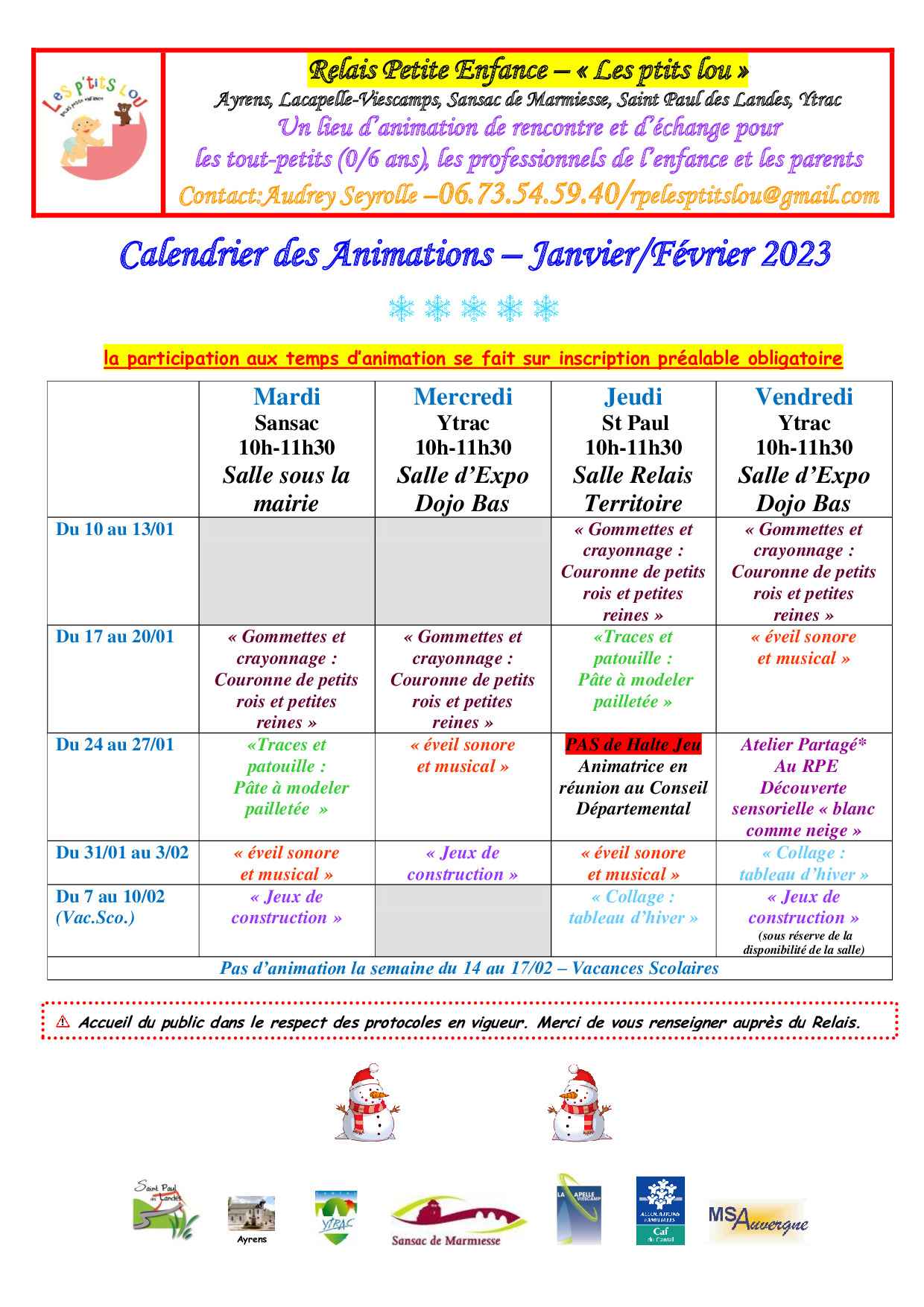 info planning janv fev 2023